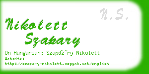 nikolett szapary business card